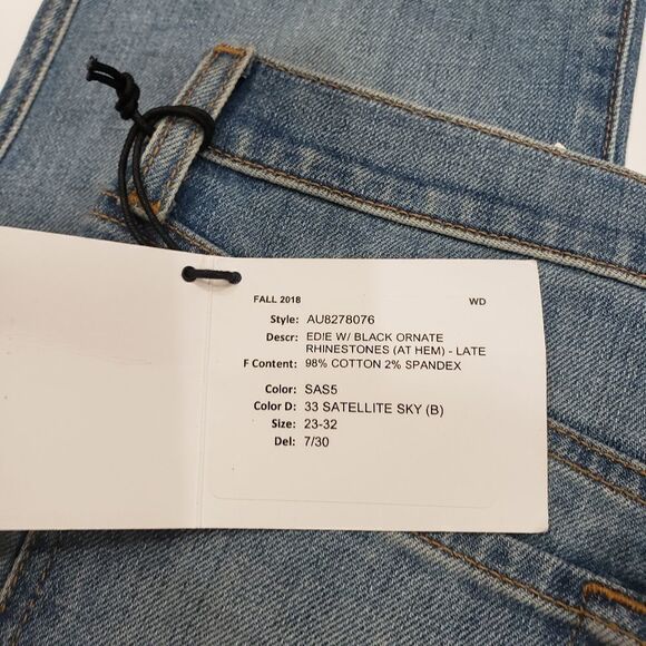 7FAM Edie Black Rhinestone Satellite Sky Jeans - Picture 14 of 17